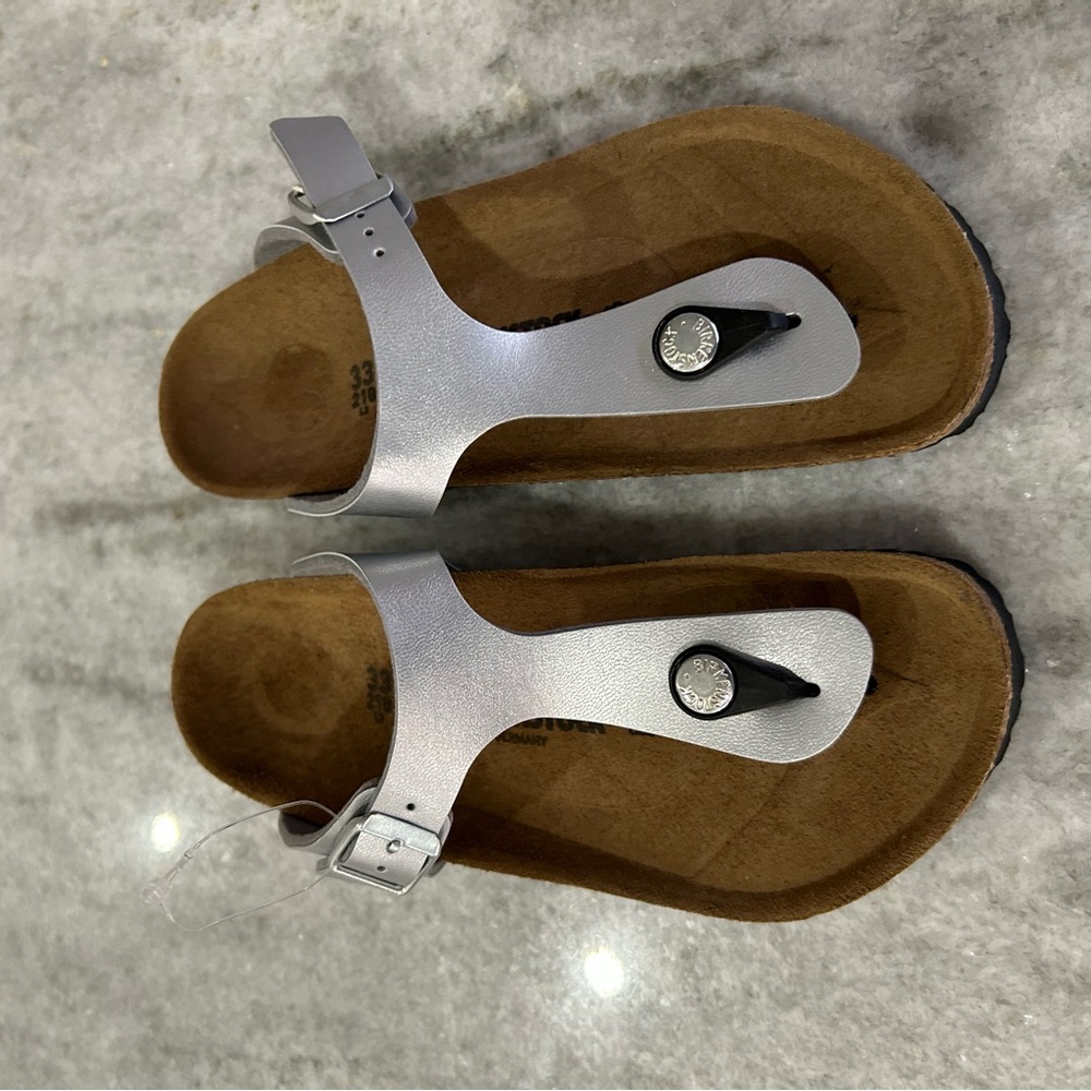 Birkenstock Kids Sandals - Silver and Brown - Picture 3 of 10